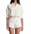 A.l.c Maude Top In Canary Stripe In White