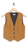 A.l.c . Maxwell Linen Blend Vest In Brown