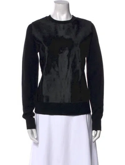 Pre-owned A.l.c Merino Wool Animal Print Sweater In Black