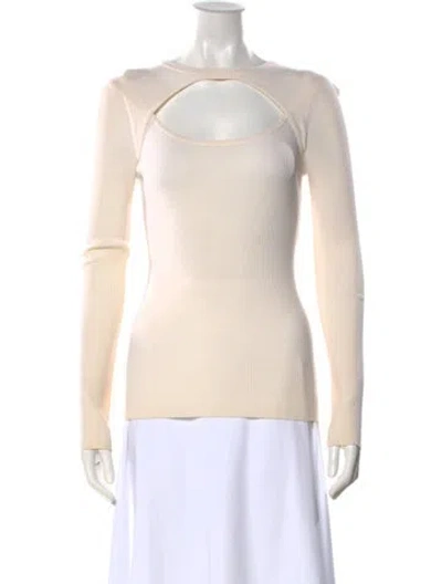 Pre-owned A.l.c Merino Wool Asymmetrical Top In Neutral