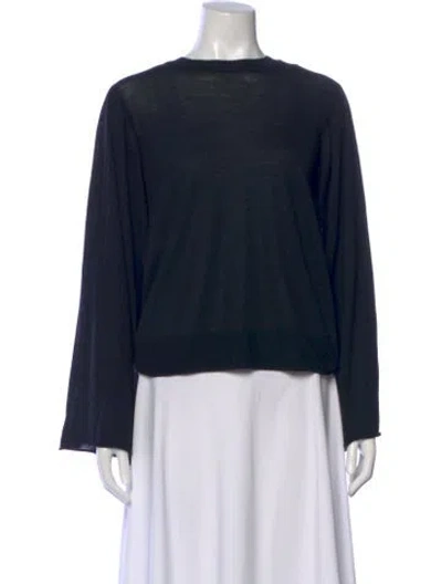 Pre-owned A.l.c Merino Wool Bateau Neckline Sweater In Blue