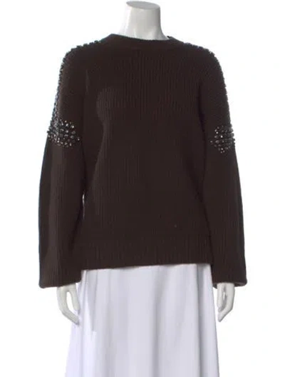 Pre-owned A.l.c Merino Wool Bateau Neckline Sweater In Green
