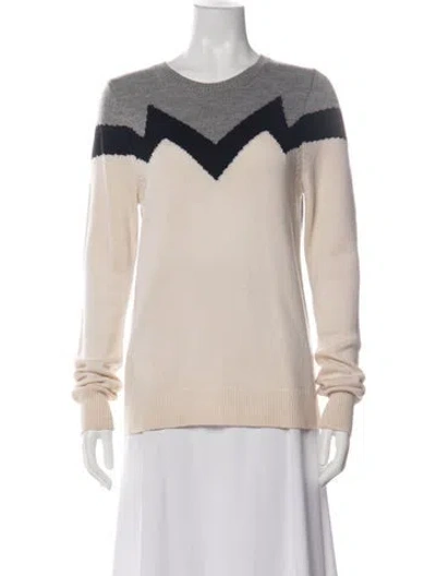 Pre-owned A.l.c Merino Wool Colorblock Pattern Sweater In Blue