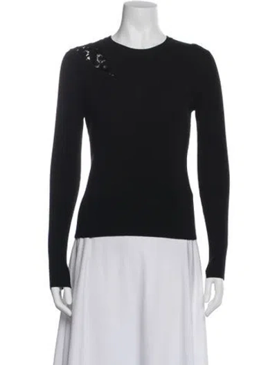 Pre-owned A.l.c Merino Wool Crew Neck Sweater In Black