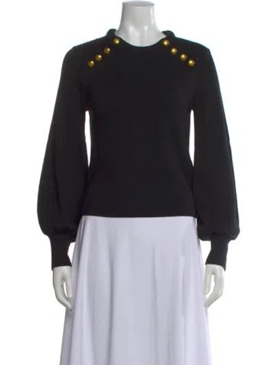 Pre-owned A.l.c Merino Wool Crew Neck Sweater In Black