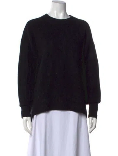 Pre-owned A.l.c Merino Wool Crew Neck Sweater In Black