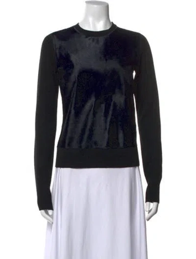 Pre-owned A.l.c Merino Wool Crew Neck Sweater In Black