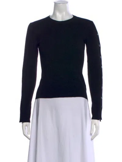 Pre-owned A.l.c Merino Wool Crew Neck Sweater In Black