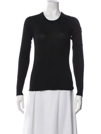 Pre-owned A.l.c Merino Wool Crew Neck Sweater In Black
