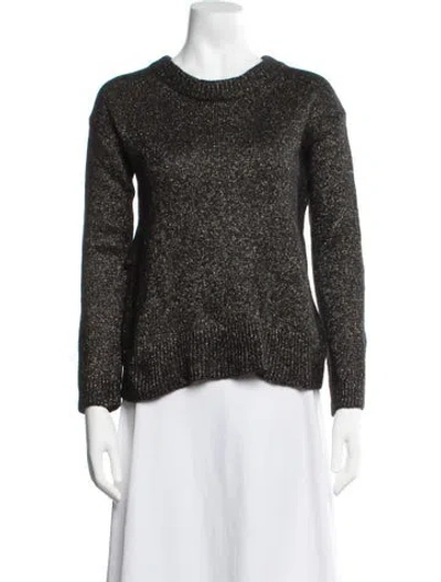 Pre-owned A.l.c Merino Wool Crew Neck Sweater In Black/gold