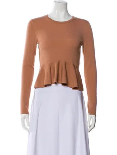 Pre-owned A.l.c Merino Wool Crew Neck Sweater In Brown