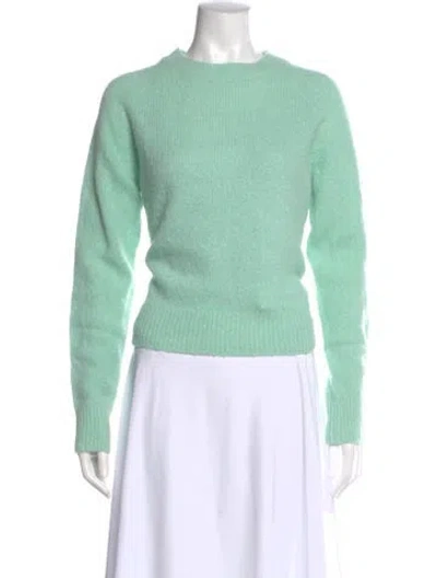 Pre-owned A.l.c Merino Wool Crew Neck Sweater In Green