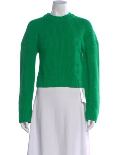 Pre-owned A.l.c Merino Wool Crew Neck Sweater In Green