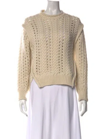 Pre-owned A.l.c Merino Wool Crew Neck Sweater In Neutral