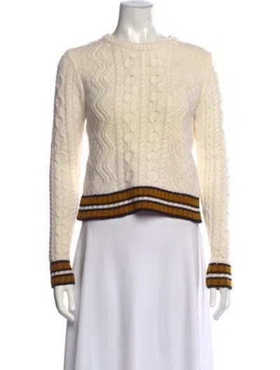Pre-owned A.l.c Merino Wool Crew Neck Sweater In Neutrals