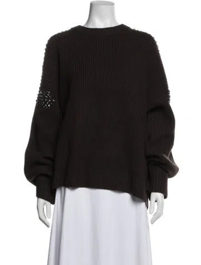 Pre-owned A.l.c Merino Wool Crew Neck Sweater W/ Tags In Brown