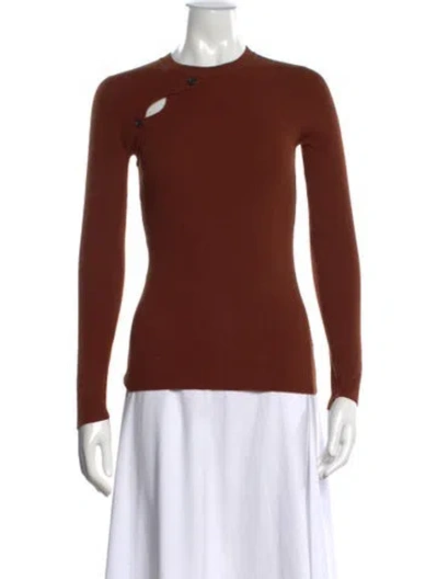 Pre-owned A.l.c Merino Wool Crew Neck Top In Brown