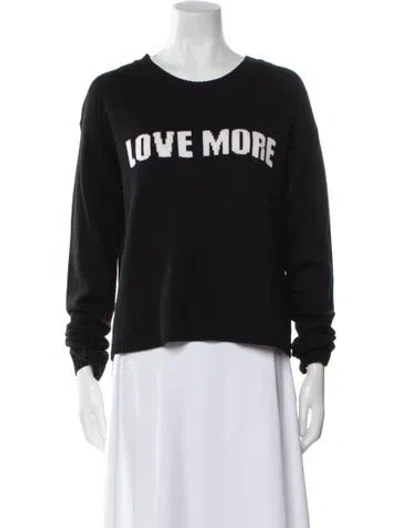 Pre-owned A.l.c Merino Wool Graphic Print Sweater In Black
