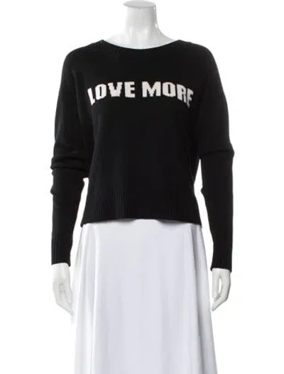 Pre-owned A.l.c Merino Wool Graphic Print Sweater In Black