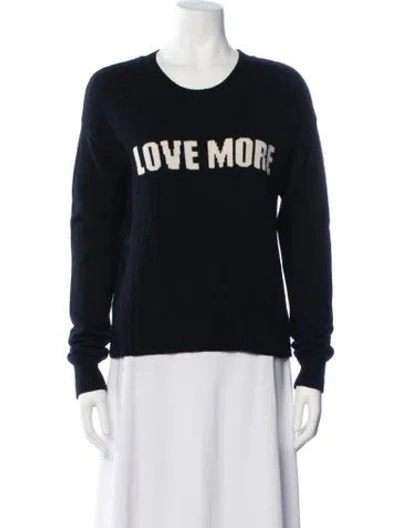Pre-owned A.l.c Merino Wool Graphic Print Sweater In Black