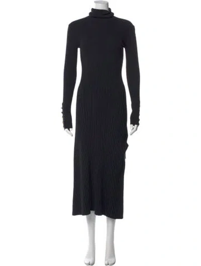 Pre-owned A.l.c Merino Wool Long Dress In Black