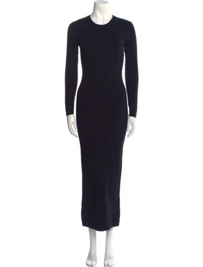 Pre-owned A.l.c Merino Wool Long Dress In Black