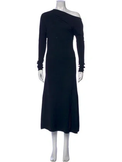Pre-owned A.l.c Merino Wool Long Dress In Black