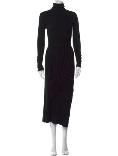 Pre-owned A.l.c Merino Wool Long Dress In Black