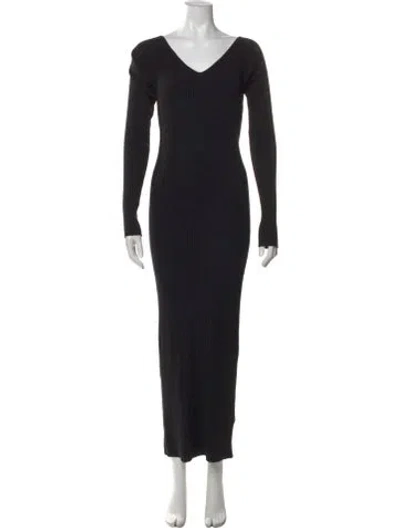 Pre-owned A.l.c Merino Wool Long Dress W/ Tags In Black