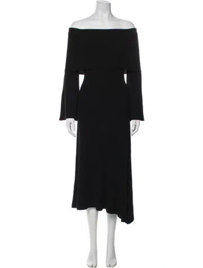 Pre-owned A.l.c Merino Wool Midi Length Dress In Black