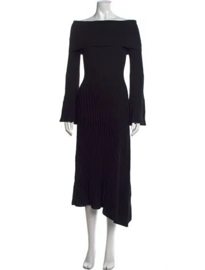 Pre-owned A.l.c Merino Wool Midi Length Dress In Black