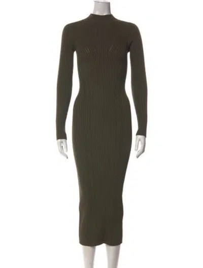 Pre-owned A.l.c Merino Wool Midi Length Dress W/ Tags In Green