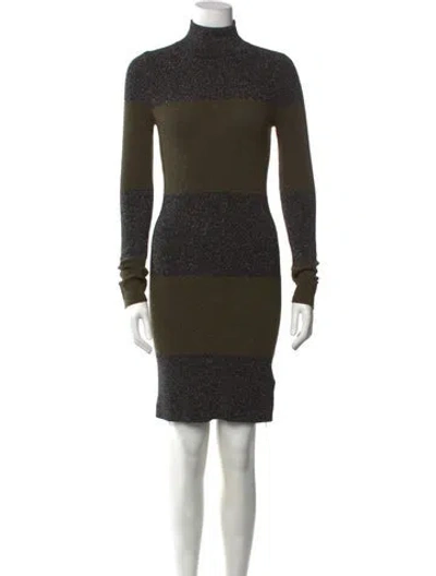 Pre-owned A.l.c Merino Wool Mini Dress In Black/metallic