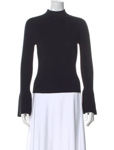 Pre-owned A.l.c Merino Wool Mock Neck Sweater In Black