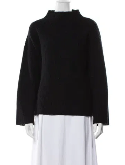 Pre-owned A.l.c Merino Wool Mock Neck Sweater In Black