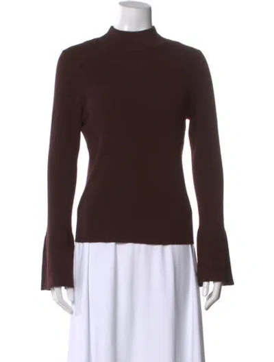 Pre-owned A.l.c Merino Wool Mock Neck Sweater In Brown