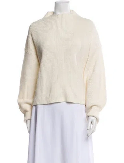 Pre-owned A.l.c Merino Wool Mock Neck Sweater In Neutral