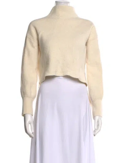 Pre-owned A.l.c Merino Wool Mock Neck Sweater In Neutral