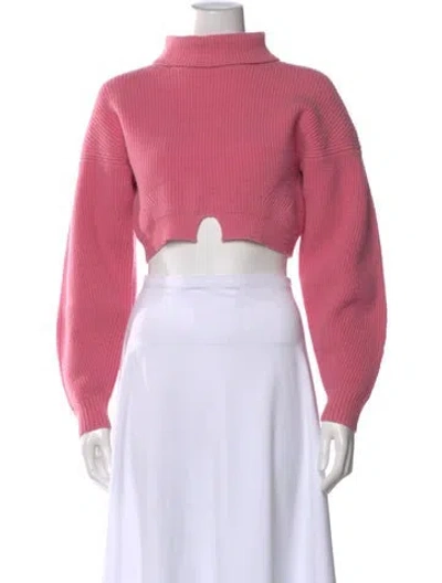 Pre-owned A.l.c Merino Wool Mock Neck Sweater In Pink
