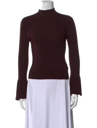 Pre-owned A.l.c Merino Wool Mock Neck Top In Purple