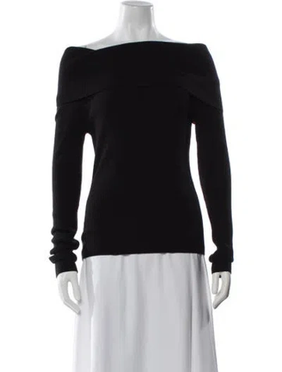 Pre-owned A.l.c Merino Wool Off-the-shoulder Sweater W/ Tags In Black