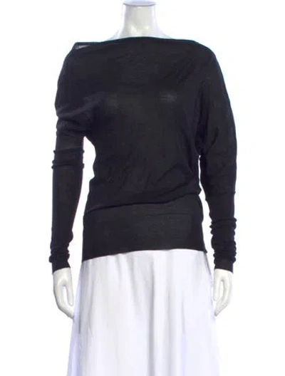Pre-owned A.l.c Merino Wool Off-the-shoulder Top In Blue