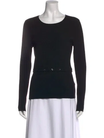 Pre-owned A.l.c Merino Wool Scoop Neck Sweater In Black