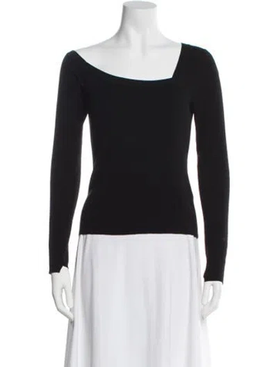 Pre-owned A.l.c Merino Wool Scoop Neck Sweater In Black