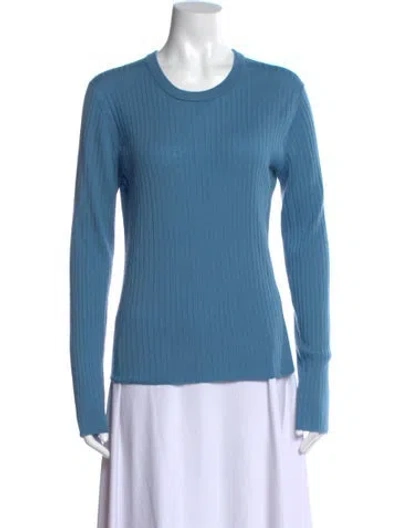Pre-owned A.l.c Merino Wool Scoop Neck Sweater In Blue