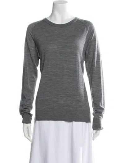 Pre-owned A.l.c Merino Wool Scoop Neck Sweater In Grey