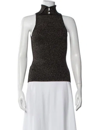 Pre-owned A.l.c Merino Wool Sleeveless Top In Black/gold