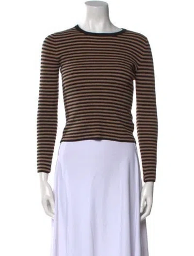 Pre-owned A.l.c Merino Wool Striped Sweater In Black