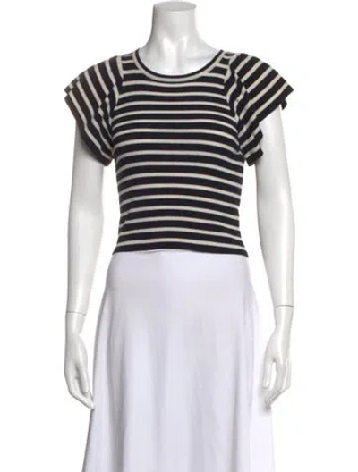 Pre-owned A.l.c Merino Wool Striped Sweater In Blue