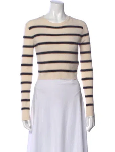 Pre-owned A.l.c Merino Wool Striped Sweater In Neutral